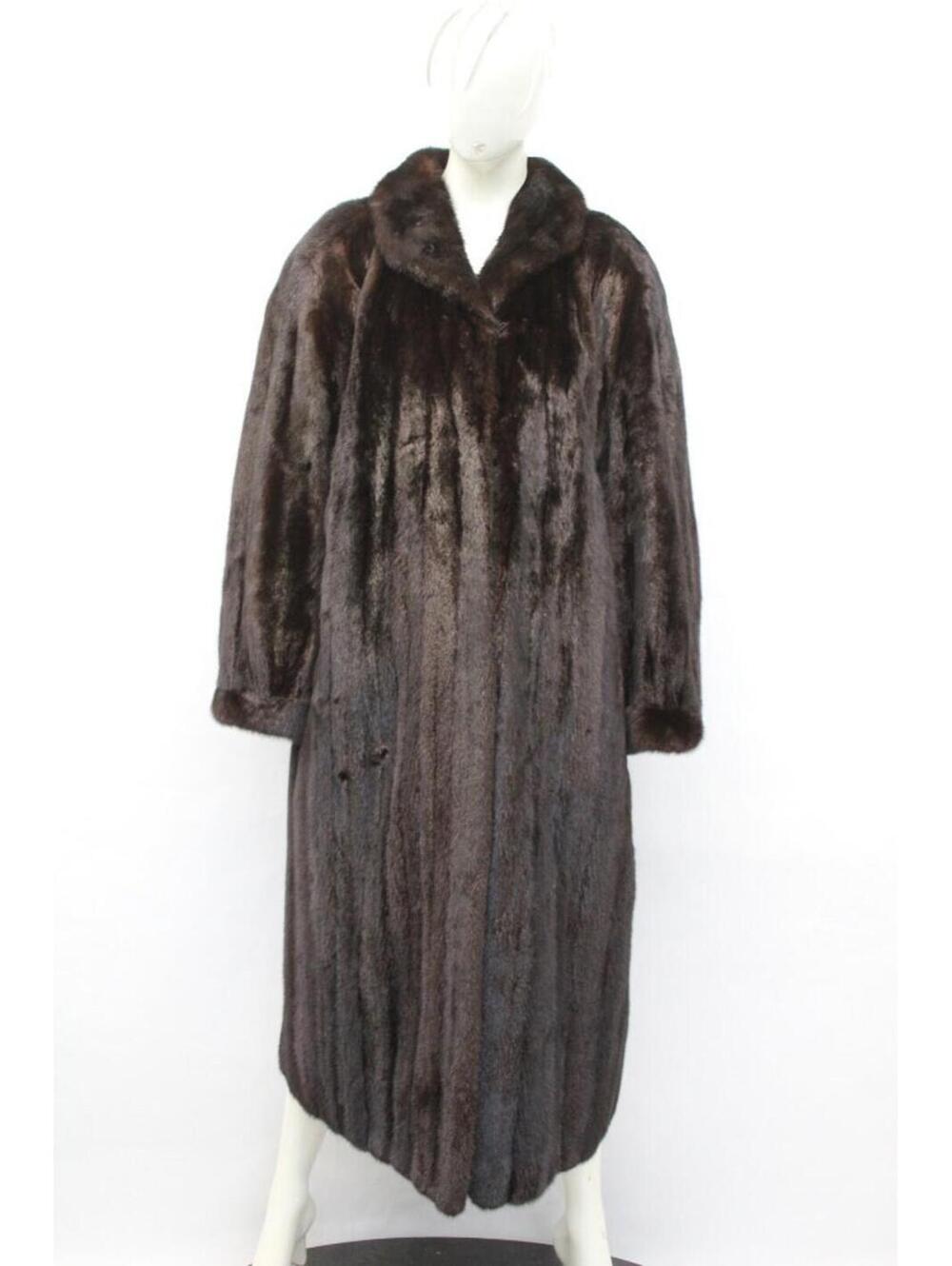 Excellent Canadian Dark Ranch Female Mink Fur Coat Jacket Women Woman Size 8 M